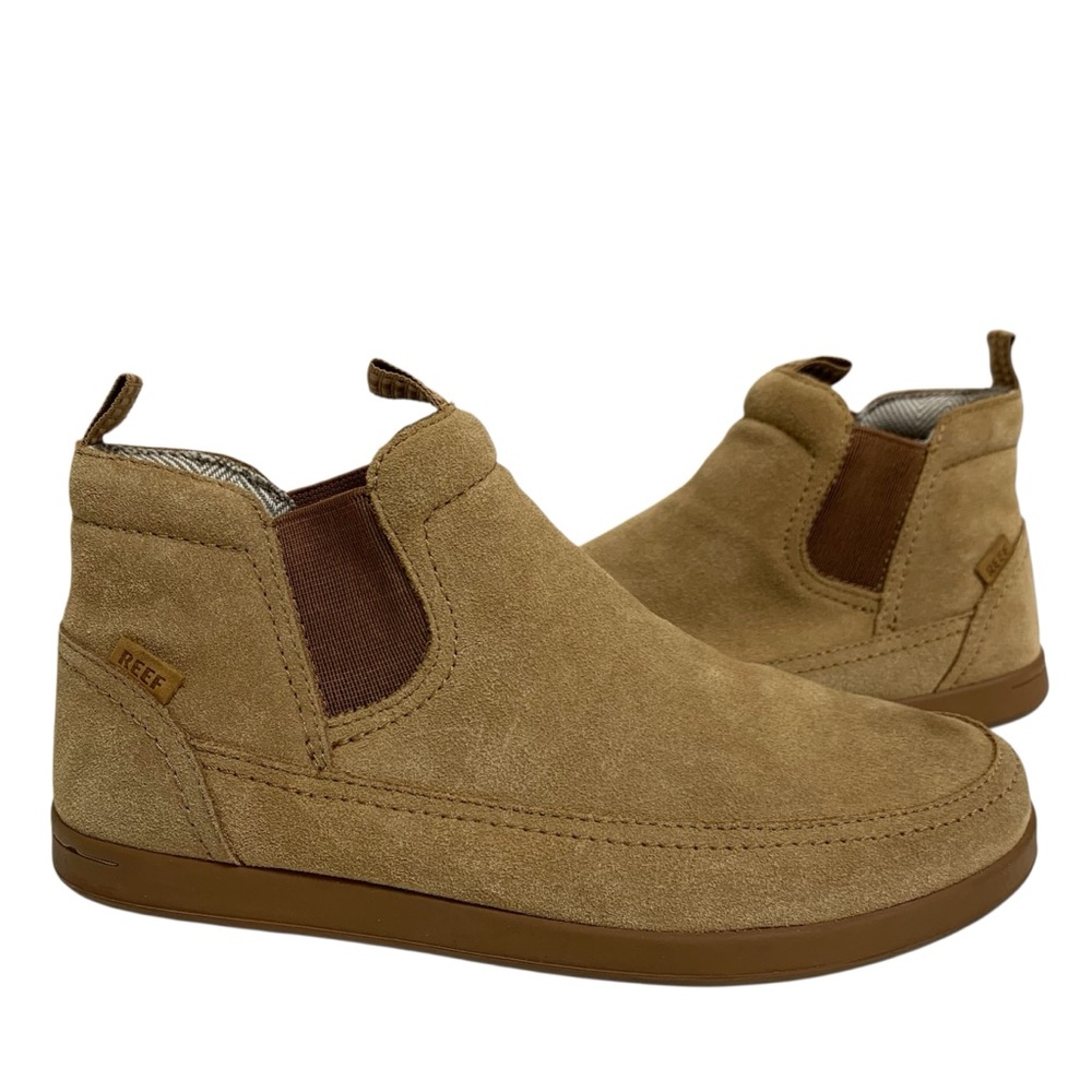 Reef Men’s Cushion Swami Tan Slip On Ankle Suede Leather Boot Booties Sz 8